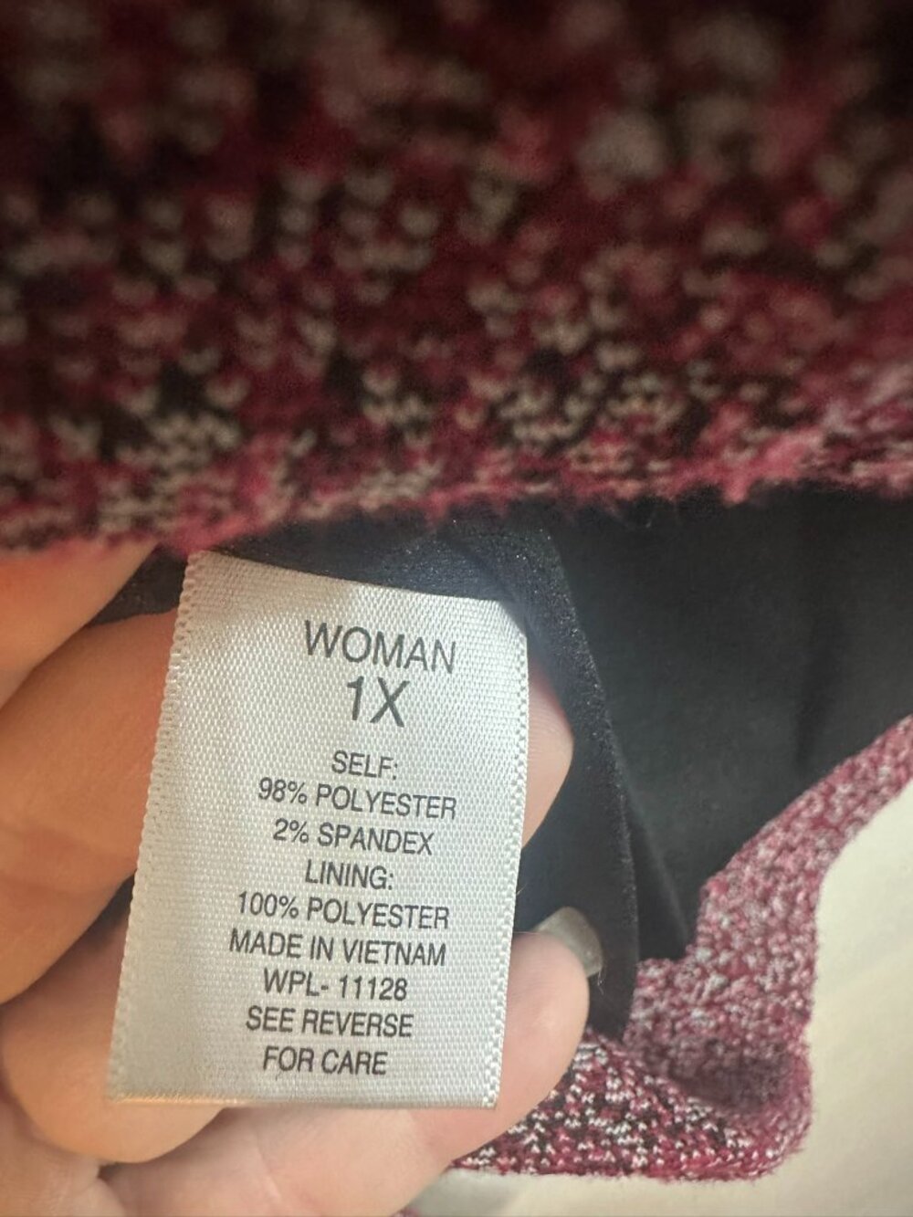 Westport 1X Marled Knit Moto Jacket Burgundy Zip Biker Plus Size - Picture 10 of 12